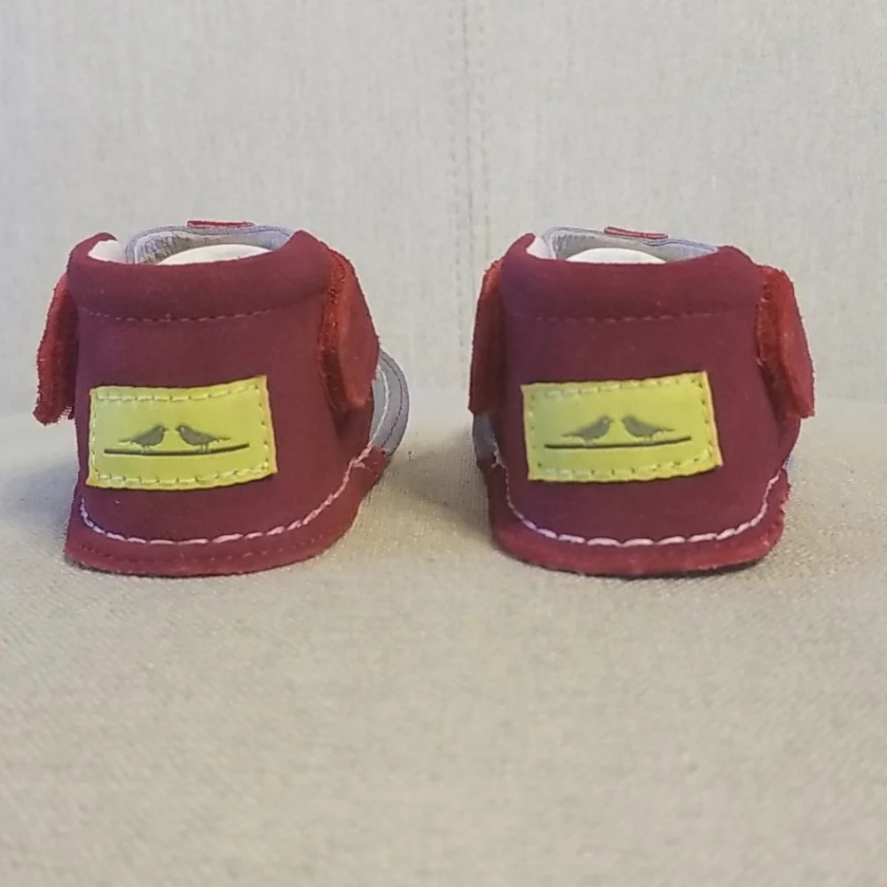 Pipit Striped Toddler Shoes in Sky/Red